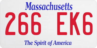 MA license plate 266EK6