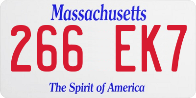 MA license plate 266EK7