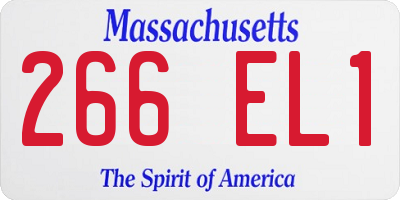 MA license plate 266EL1