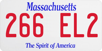 MA license plate 266EL2
