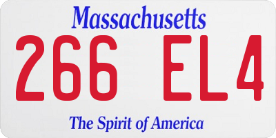 MA license plate 266EL4