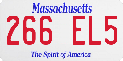 MA license plate 266EL5