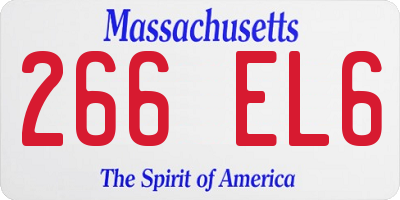 MA license plate 266EL6
