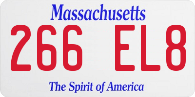 MA license plate 266EL8