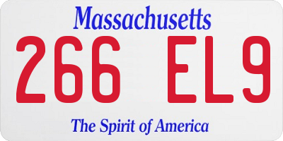 MA license plate 266EL9