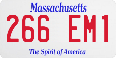 MA license plate 266EM1