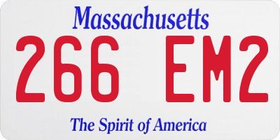 MA license plate 266EM2