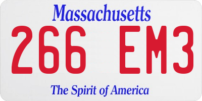 MA license plate 266EM3