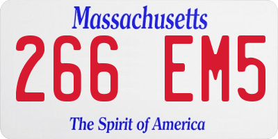 MA license plate 266EM5