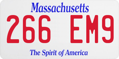 MA license plate 266EM9