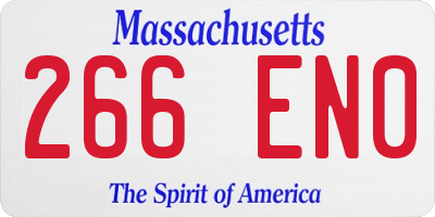 MA license plate 266EN0