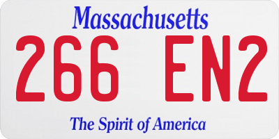 MA license plate 266EN2
