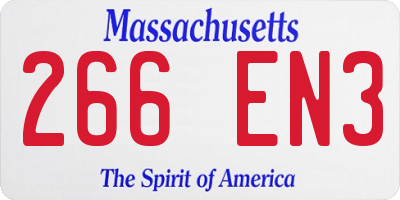 MA license plate 266EN3