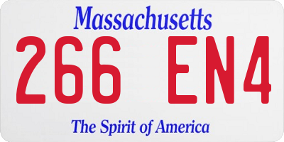 MA license plate 266EN4