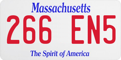 MA license plate 266EN5
