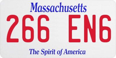 MA license plate 266EN6