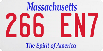 MA license plate 266EN7