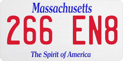 MA license plate 266EN8