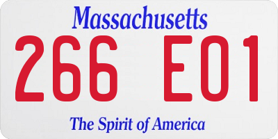 MA license plate 266EO1