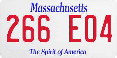 MA license plate 266EO4