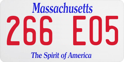 MA license plate 266EO5