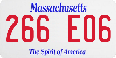 MA license plate 266EO6
