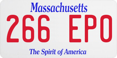 MA license plate 266EP0