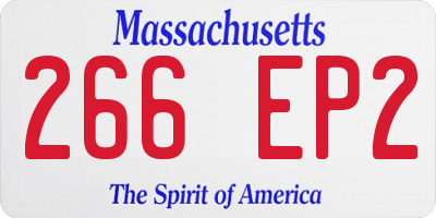 MA license plate 266EP2
