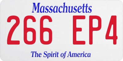 MA license plate 266EP4