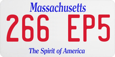 MA license plate 266EP5