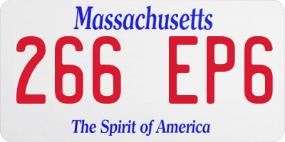 MA license plate 266EP6
