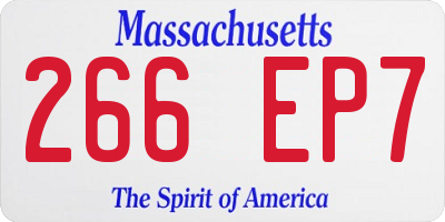 MA license plate 266EP7