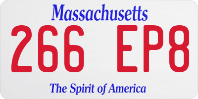 MA license plate 266EP8