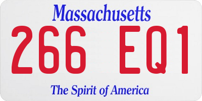 MA license plate 266EQ1