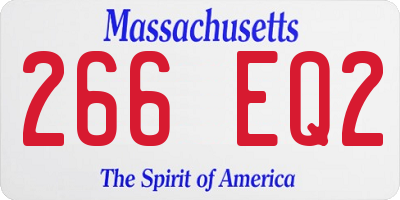 MA license plate 266EQ2