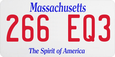 MA license plate 266EQ3