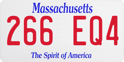 MA license plate 266EQ4