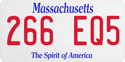 MA license plate 266EQ5