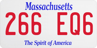 MA license plate 266EQ6
