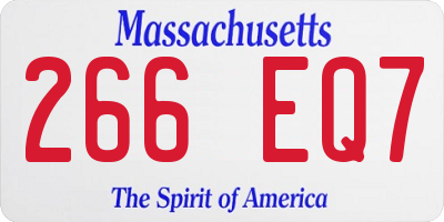 MA license plate 266EQ7