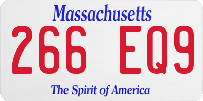 MA license plate 266EQ9