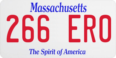 MA license plate 266ER0