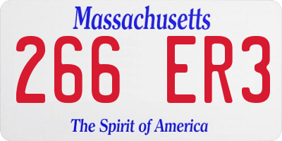 MA license plate 266ER3