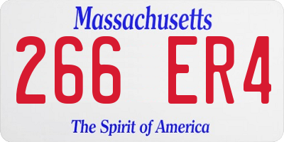 MA license plate 266ER4