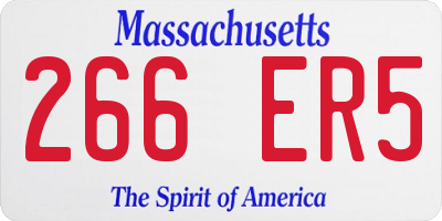 MA license plate 266ER5