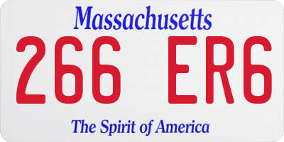 MA license plate 266ER6