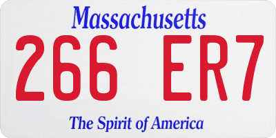 MA license plate 266ER7