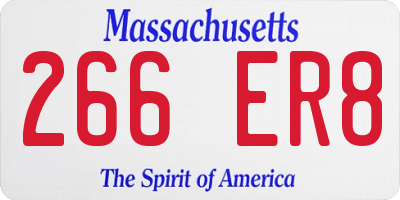 MA license plate 266ER8