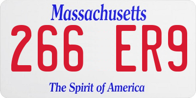 MA license plate 266ER9