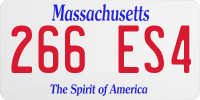 MA license plate 266ES4